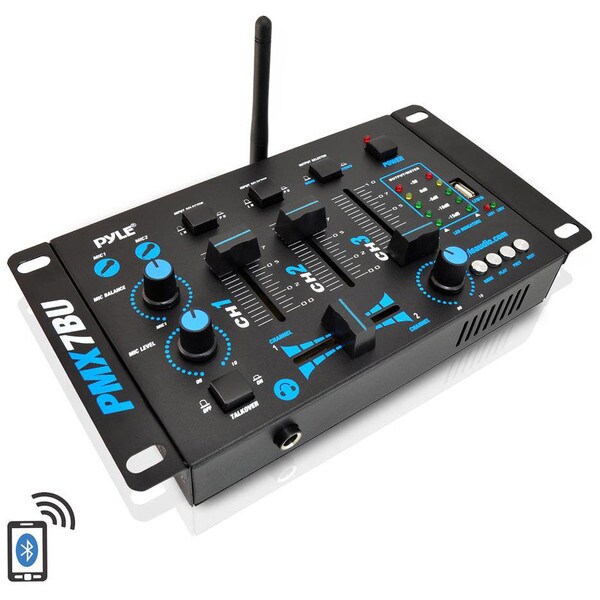Main product image for Pyle PMX7BU 3-Channel DJ MP3 Mixer with Bluetooth & 248-4758